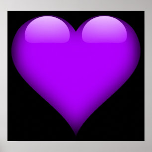 Lila Glass Heart Anpassade Poster