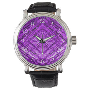Lila Glass kaleidoskop Struktur Armbandsur