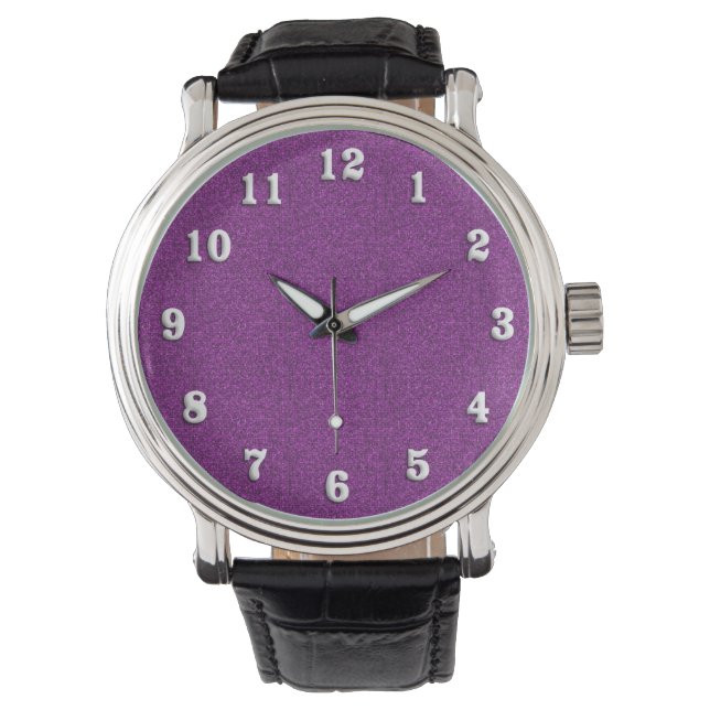 Lila Glimmer Armbandsur (Framsida)