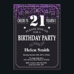 Lila Glitter 21:a födelsedagsinbjudan Inbjudningar<br><div class="desc">Lila Glitter 21:a födelsedagsinbjudan. Vit typografi. Svartvitt krita - bakgrund. Vuxen födelsedag. Manliga Manar eller Kvinnor födelsedag. Barnpojke eller Dam Tonåring tonårsdagen Inbjudan. 13:e 15:e 16:e 18:e 20:e 30:e 40:e 60:e 70:e 80:e 90:e 100:e. Vilken ålder som helst. Om du vill göra ytterligare anpassningar klickar du på knappen Anpassa och...</div>