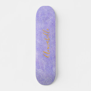 Lila Glitter Aerosol Paint Skateboard