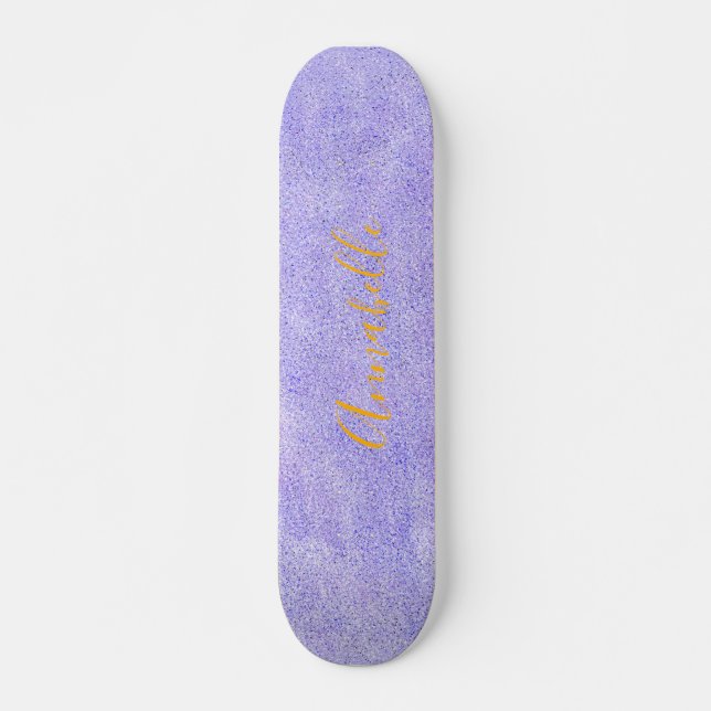 Lila Glitter Aerosol Paint Skateboard (Framsida)