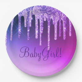 Lila Glitter Bling Girl Namn Gnistra Glam Chic 