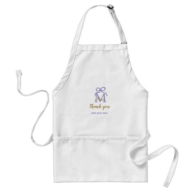 Lila glitter-buggen lägg till namn brev-monogramme förkläde (Framsidan)