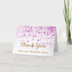 Lila Glitter Confetti Sparkles Dots Tack Kort
