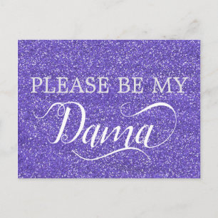 Lila Glitter Dama Quinceanera Dama Frieri Inbjudan Vykort