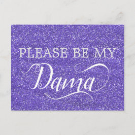 Lila Glitter Dama Quinceanera Dama Frieri Inbjudan Vykort