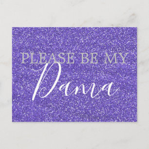Lila Glitter Dama Quinceanera Frieri Inbjudan Vykort