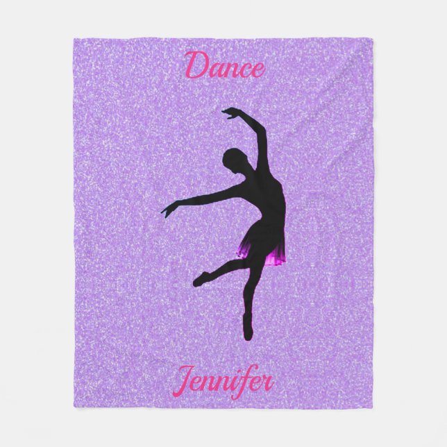 Lila Glitter Dance Personlig Fleece Blanket (Framsidan)
