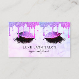 Lila Glitter Drives Makeup Artist Lash Visitkort