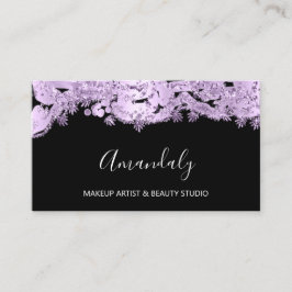 Lila Glitter Event Planner Beauty Shop Visitkort