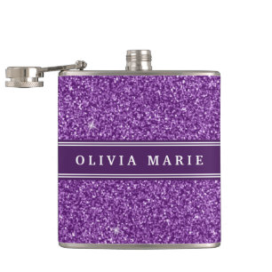 Lila Glitter (faux) Personlig Namn Fickplunta