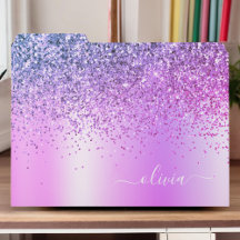 Lila glitter flickigt monogramnamn