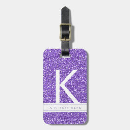 Lila Glitter Girly Modern Monogrammed bagage Bagagebricka