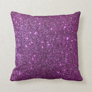 Lila Glitter Glam Gnist - Falsk Design Kudde