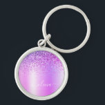 Lila Glitter Glam Metall Monogram Namn Rund Silverfärgad Nyckelring<br><div class="desc">Lila Faux Foil Metallic Gnistra Glitter Brushed Metall Monogram Namn nyckelringar (Nyckelring). Det gör perfekten söt 16-årsjubileum,  bröllop,  möhippa,  årsdag,  babydusch eller bachelorette-fest för någon som glam lyxen och chic stilar i kärlek.</div>