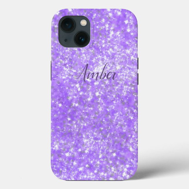 Lila Glitter Glans Elegant Personlig (Baksida)