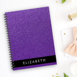 Lila Glitter, Glitter, bakgrund, ditt namn Anteckningsbok