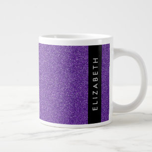 Lila Glitter, Glitter, bakgrund, ditt namn Jumbo Mugg