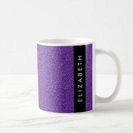 Lila Glitter, Glitter, bakgrund, ditt namn Kaffemugg