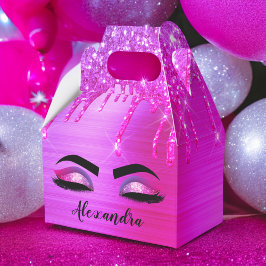 Lila Glitter Gnistra Eyelash Monogram Namn Presentaskar