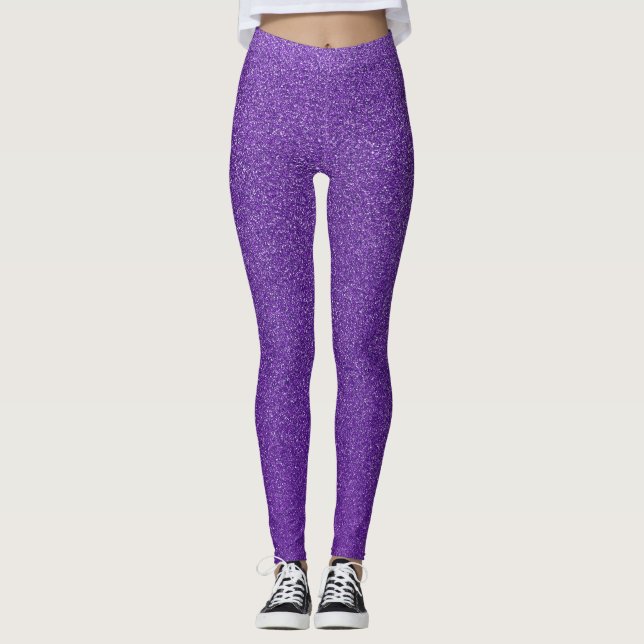 Lila Glitter, Gnistra, Glitter Leggings (Framsida)