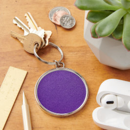 Lila Glitter, Gnistra, Glitter Rund Silverfärgad Nyckelring