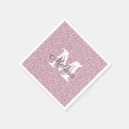 Lila Glitter & Gnistra Monogram Napkin Pappersservett