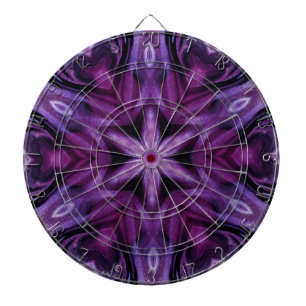 Lila Glitter Heart & Flower Kaleidoscope Mönster Darttavla