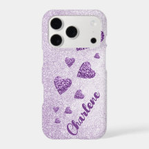 Lila glitter hjärtan lavender