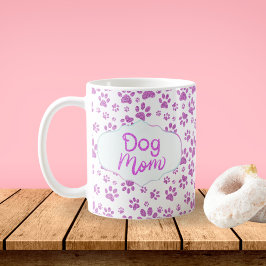 Lila Glitter Hund Mamma Tass avtryck Kaffemugg
