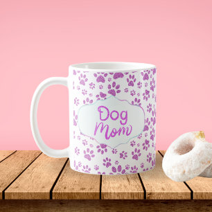 Lila glitter hundmamma tassavtryck kaffemugg