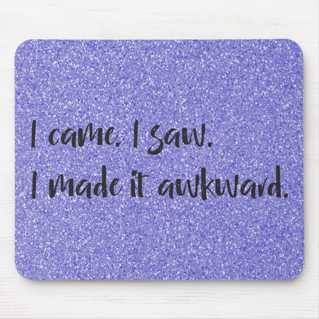 Lila Glitter I gjorde det till Awkward Mousepad Musmatta (Framsidan)