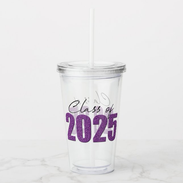Lila Glitter, klass 2025 Take Away Mugg (Framsida)