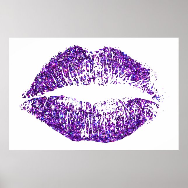 Lila Glitter Läppar #2 Poster (Framsidan)