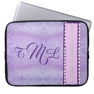 Lila Glitter Laptop Fodral