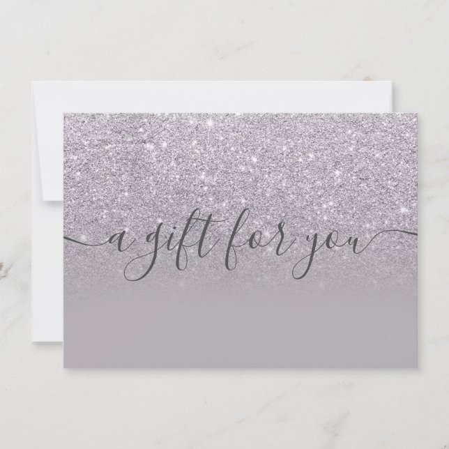 Lila glitter lavender ombre-presentkort (Framsida)