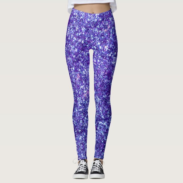 Lila Glitter Leggings (Framsida)