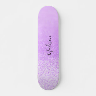 Lila Glitter Ljus Personlig Mini Skateboard Bräda 18,5 Cm
