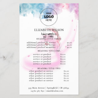 Lila glitter lyx dropp salong flygblad