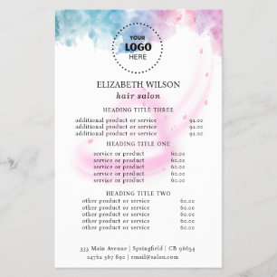 Lila glitter lyx dropp salong flygblad