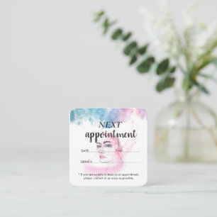 Lila glitter lyx dropp salong tidsbeställning kort