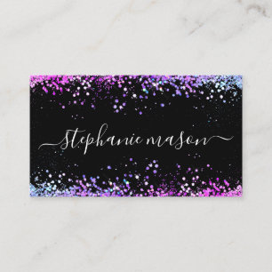 Lila Glitter Makeup Artist Black Affärskort