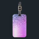 Lila Glitter Metall Monogram Namn Bagagebricka<br><div class="desc">Lila Faux Foil Metallic Gnistra Glitter Brushed Metall Monogram Namn och Initial Bag eller Luggage Tag. Det gör perfekten söt 16-årsjubileum,  bröllop,  möhippa,  årsdag,  babydusch eller bachelorette-fest för någon som glam lyxen och chic stilar i kärlek.</div>