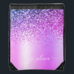 Lila Glitter Metall Monogram Namn Girly Gympapåse<br><div class="desc">Lila Faux Foil Metallic Gnistra Glitter Brushed Metall Monogram Namn Drawstring Bag. Det gör perfekt studenten,  söt 16-årsdag,  bröllop,  möhippa,  årsdag,  babydusch eller bachelorette-fest till någon som kärlek glam lyx och chic stilar.</div>