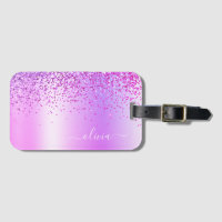 Lila glitter metall monogramnamn