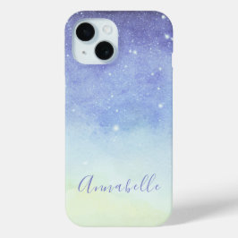 Lila Glitter Modern minimalistisk monogram