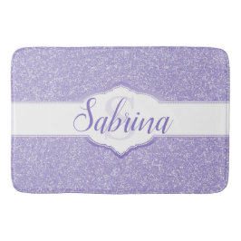 Lila Glitter Monogram Bath Mat Badrumsmatta
