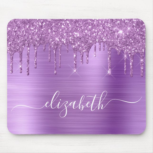 Lila Glitter Monogram-musmatta Musmatta (Framsidan)