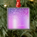 Lila Glitter Monogram Namn Luxury Girly Julgransprydnad Metall<br><div class="desc">Lila Faux Foil Metallic Gnistra Glitter Brushed Metall Monogram Namn jul Ornament. Det gör perfekten söt 16-årsjubileum,  bröllop,  möhippa,  årsdag,  babydusch eller bachelorette-fest för någon som glam lyxen och chic stilar i kärlek.</div>